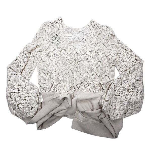 byTiMo The Crochet Top in Vintage SM Sheer Bow Trim Feminine Romantic NEW $388 - Picture 7 of 16